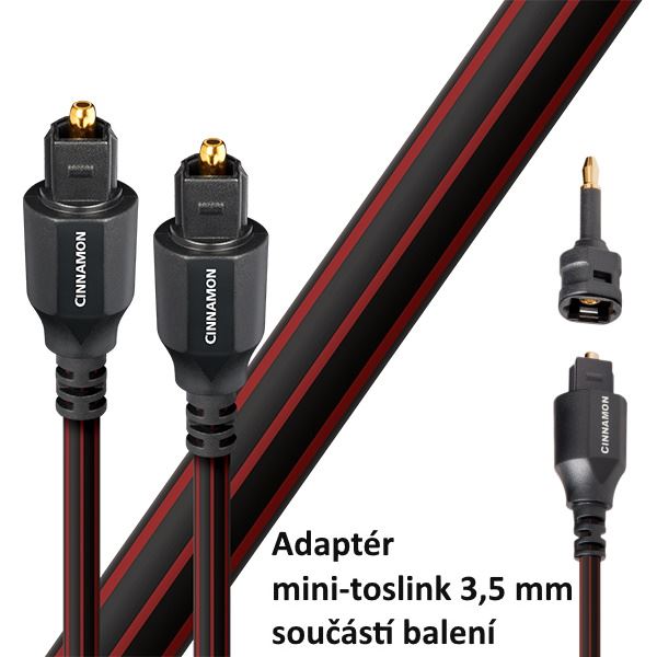 Audioquest Cinnamon Optilink 5,0 m - optický kabel Toslink (+ 3,5 mm mini adaptér)