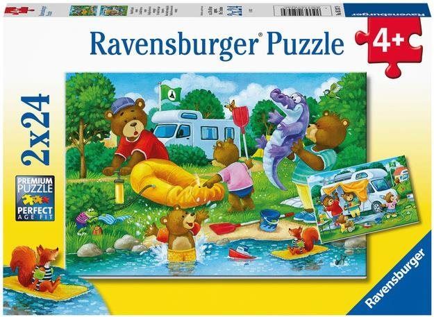 Puzzle Ravensburger puzzle 052479 Medvědí rodina kempuje 2x24 dílků