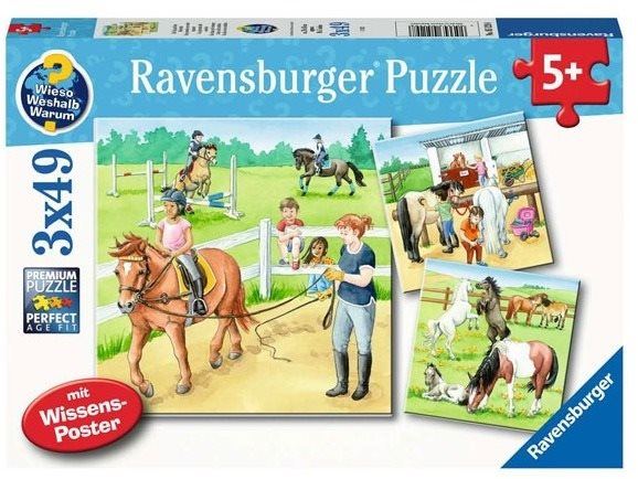 Puzzle Ravensburger 051298 Koně 3x49 dílků