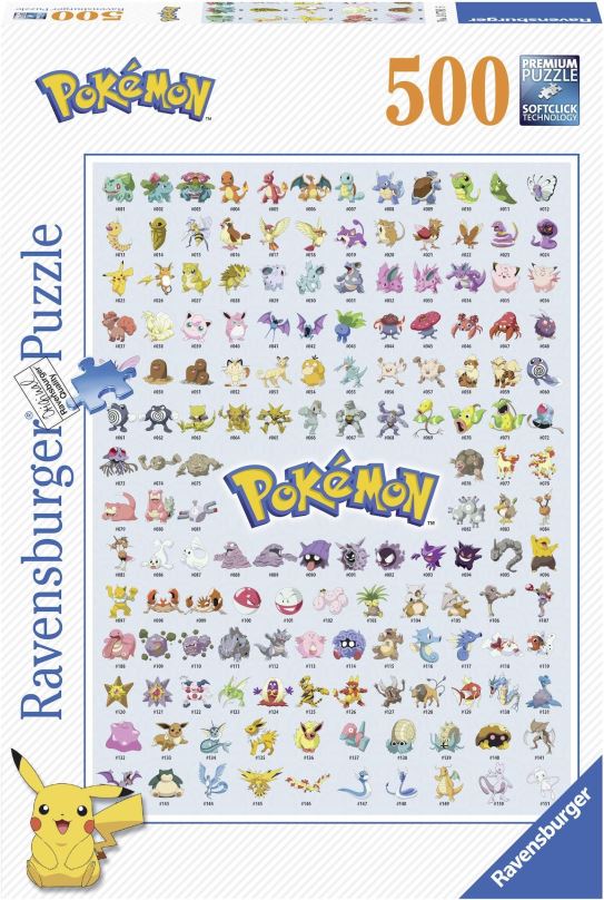 Puzzle Ravensburger 147816 Prvních 151 Pokémonů 500 dílků