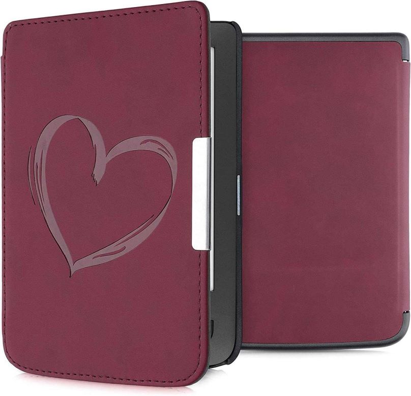 Pouzdro na čtečku knih KW Mobile - Brushed Heart - KW5574701 - Pouzdro pro Pocketbook 614/615/624/625/626 - tmavě červené