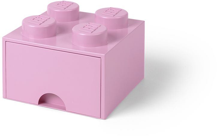 Úložný box LEGO Úložný box 4 s šuplíkem - světle růžová