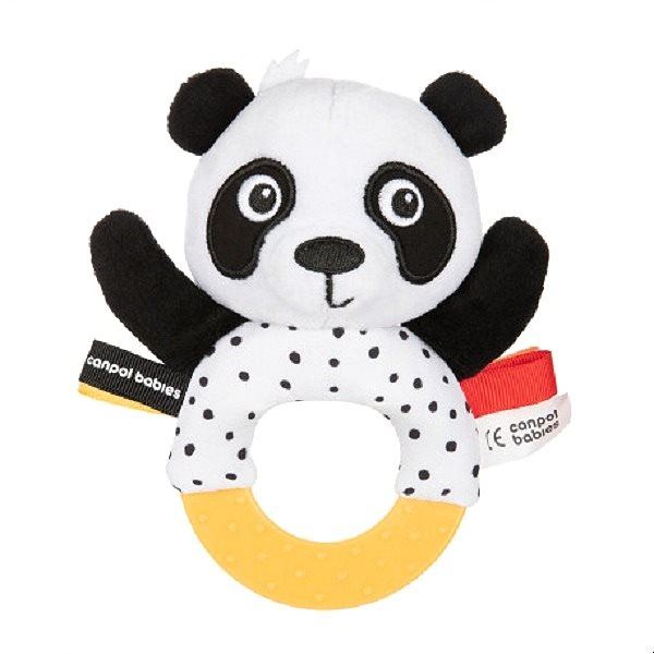 Chrastítko Canpol babies Senzorická hračka Panda s kousátkem a chrastítkem BabiesBoo