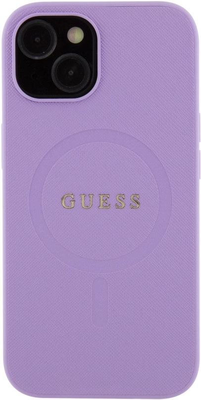 Kryt na mobil Guess PU Saffiano MagSafe Zadní Kryt pro iPhone 15 Purple