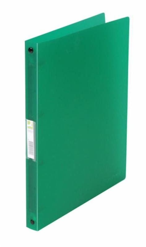 Šanon Q-CONNECT A4, 25 mm, 4 kroužky, tranparentní zelená