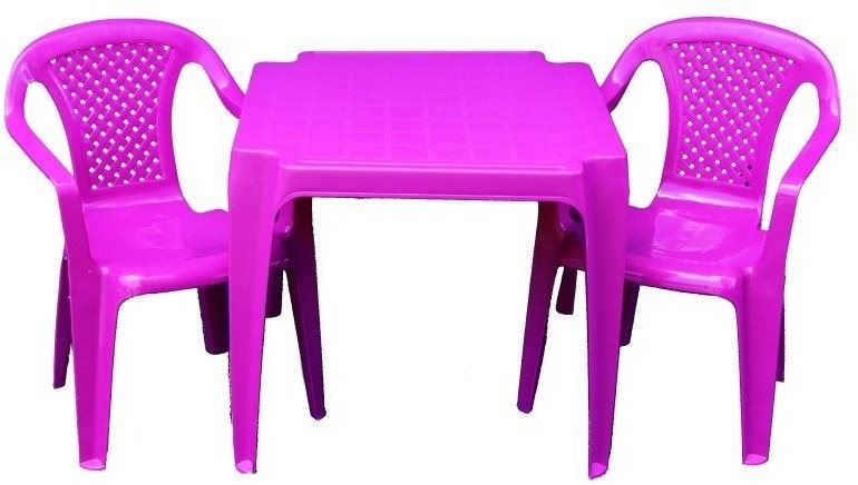Dětský nábytek IPAE - sada růžová 2 židličky a stoleček
