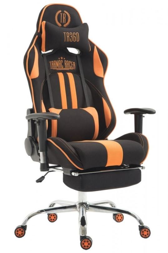 Herní židle BHM GERMANY Limit, textil, černá / oranžová