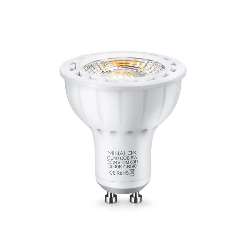 Stmívatelná LED žárovka MINALOX GU10 8W 24V 60° 3000K