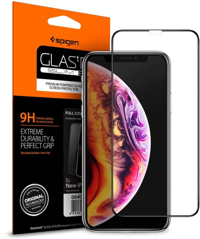Ochranné sklo Spigen Glass FC HD Black iPhone 11/XR