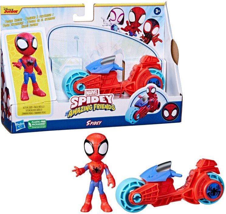 Figurky Spider-Man and His Amazing Friends Spider-Man Motorka a figurka 10 cm
