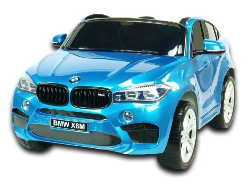 Dětské elektrické auto BMW X6M s 2,4G, dvoumístné, modrá metalíza