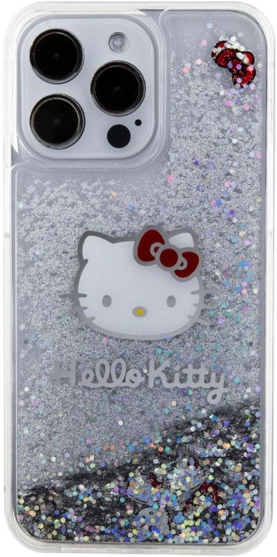 Kryt na mobil Hello Kitty Liquid Glitter Electroplating Head Logo Zadní Kryt pro iPhone 15 Pro Max Transparent