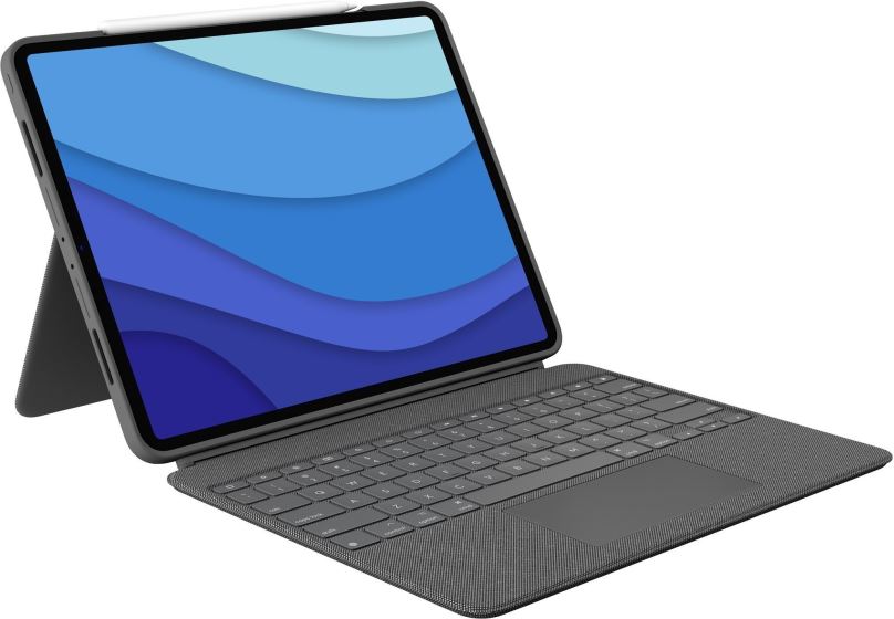 Pouzdro na tablet s klávesnicí Logitech Combo Touch pro iPad Pro 12.9" (5. generace), šedá - CZ/SK