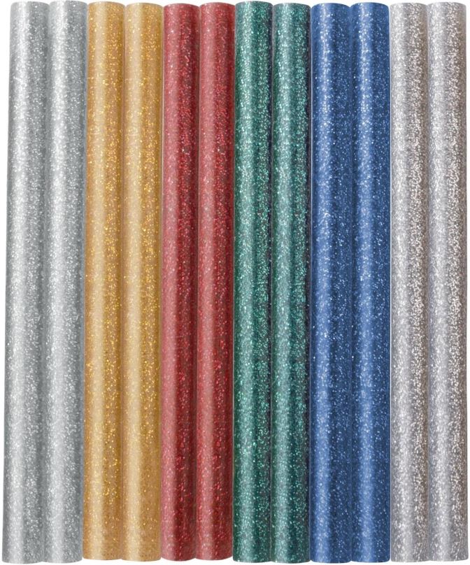 Lepicí tyčinky EXTOL CRAFT tyčinky tavné, mix barev se třpytem, pr.7,2x100mm, 9910
