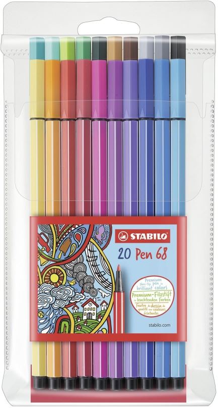 Fixy STABILO Pen 68 20 ks plastové pouzdro