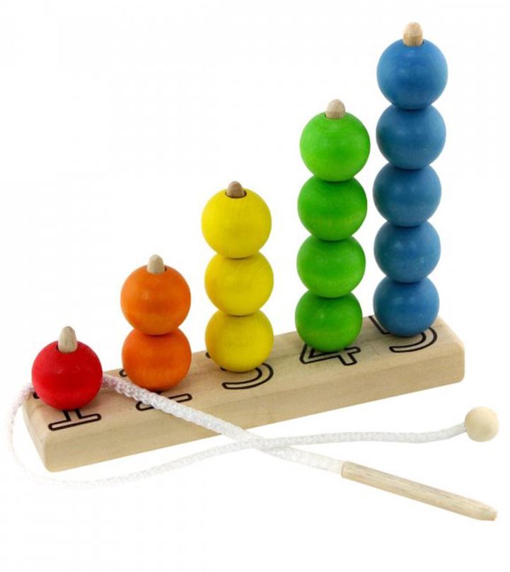Vzdělávací sada Ulanik Montessori dřevěná hračka "Colourful counting"