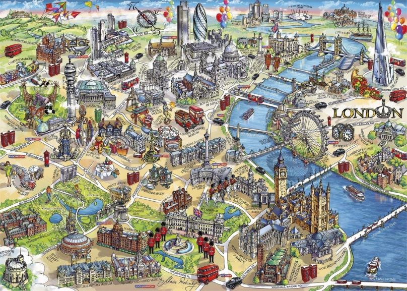 Puzzle Gibsons Puzzle Londýnské památky 1000 dílků