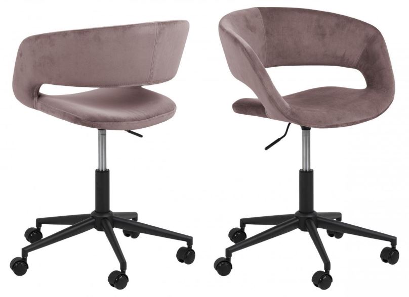 Kancelářská židle DESIGN SCANDINAVIA Grace, tkanina, růžová