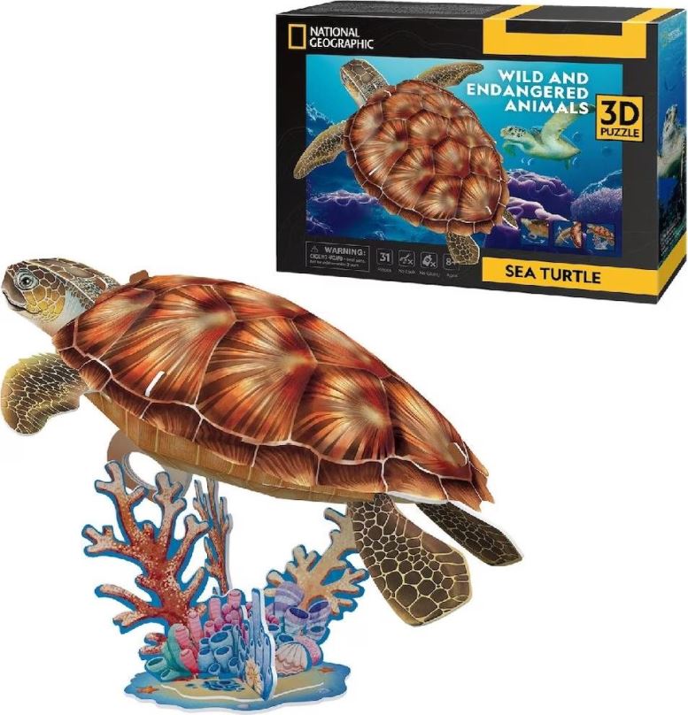 3D puzzle CUBICFUN 3D puzzle National Geographic: Mořská želva 31 dílků