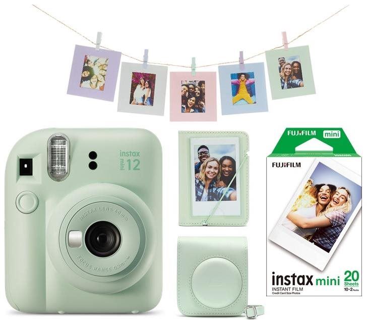Instantní fotoaparát Fujifilm Instax Mini 12 Green + Mini 12 ACC kit + 2x10 film