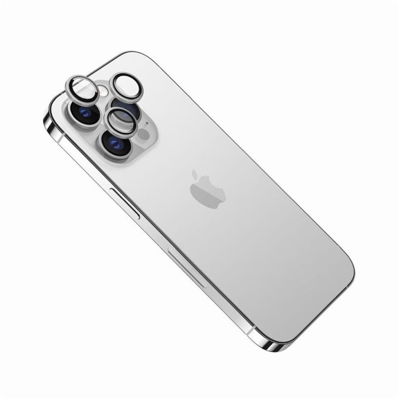 Ochranné sklo na objektiv FIXED Camera Glass pro Apple iPhone 14 Pro/14 Pro Max stříbrná