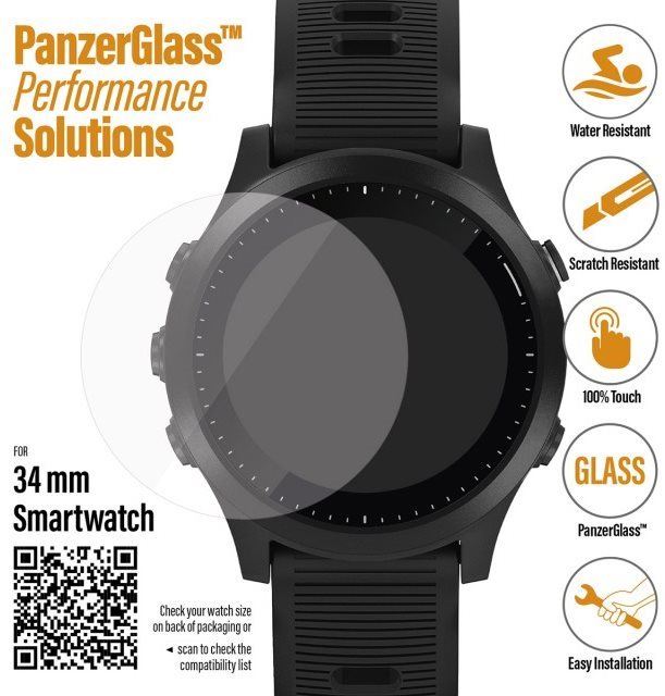 Ochranné sklo PanzerGlass SmartWatch pro různé typy hodinek (34mm) čiré (Samsung Galaxy Watch 3 45 mm)