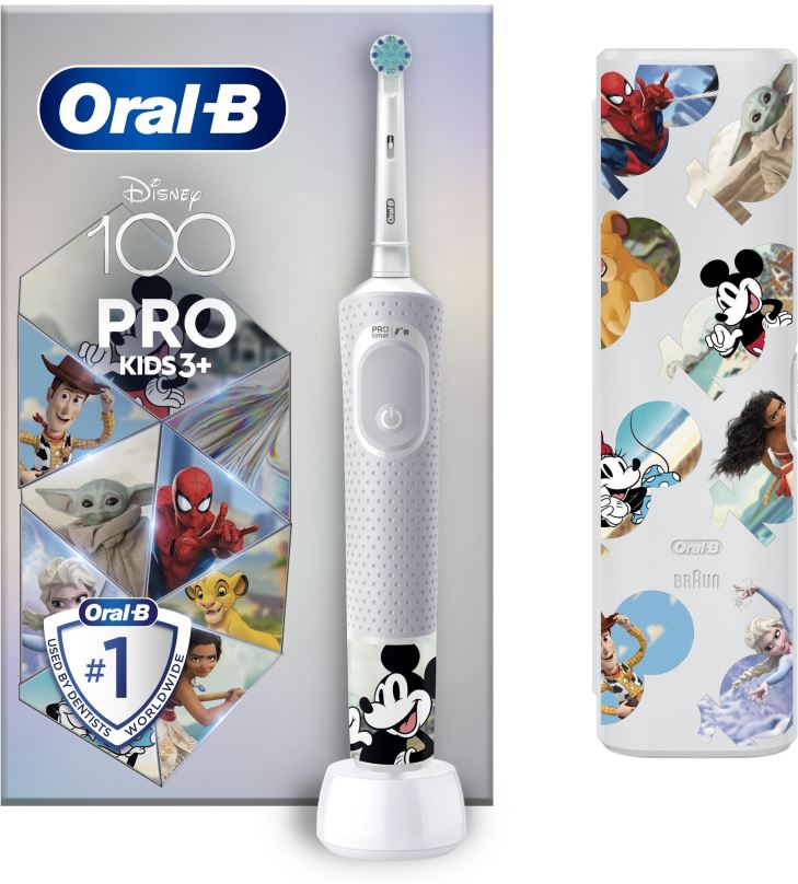 Elektrický zubní kartáček Oral-B Pro Kids Disney 100 Let S Designem Od Brauna s pouzdrem