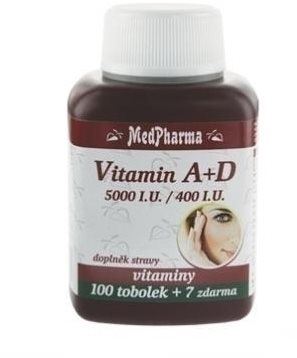Vitamíny MedPharma Vitamin A+D (5000 m.j./400 m.j.) - 107 tob.