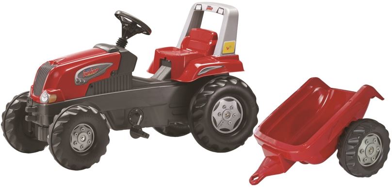 Šlapací traktor Rolly Toys Šlapací traktor Rolly Junior s vlečkou červený