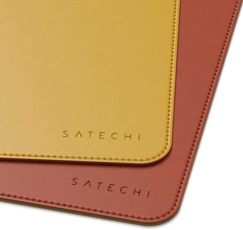 Podložka pod myš Satechi dual sided Eco-leather Deskmate - Yellow/Orange