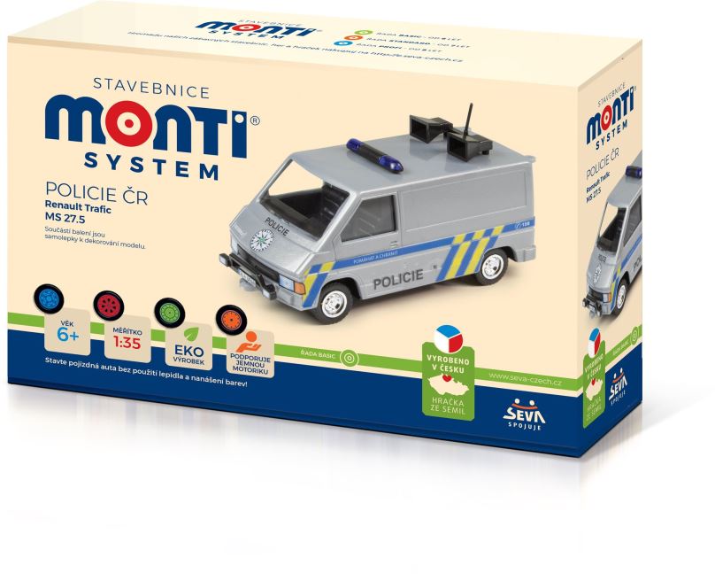 Stavebnice SEVA Monti System MS 27,5 - Policie ČR Renault Trafic 1:35