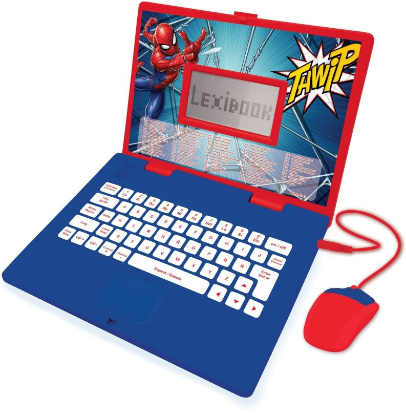 Dětský notebook Lexibook Spiderman Dvojjazyčný vzdělávací notebook čeština/angličtina, 124 aktivit