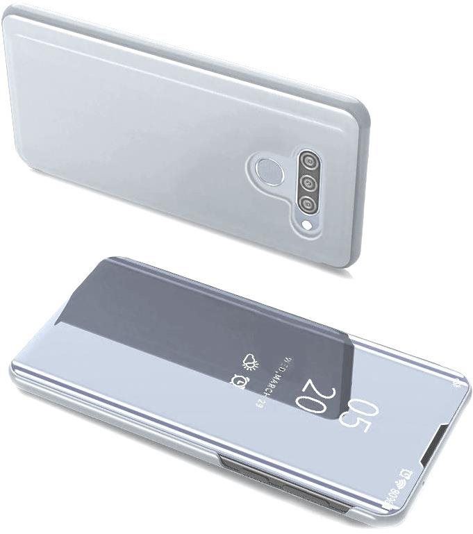 Pouzdro na mobil Smart Clear View knížkové pouzdro na LG K51S / K41S, stříbrné