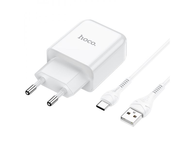 Hoco set adaptéru s USB portem a s kabelem USB-C 1m N2 Vigour bílá