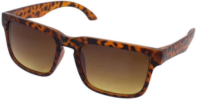 Sluneční brýle OEM Hranaté sluneční brýle hranaté Gear žíháné oranžové obroučky průhledná hnědá skla