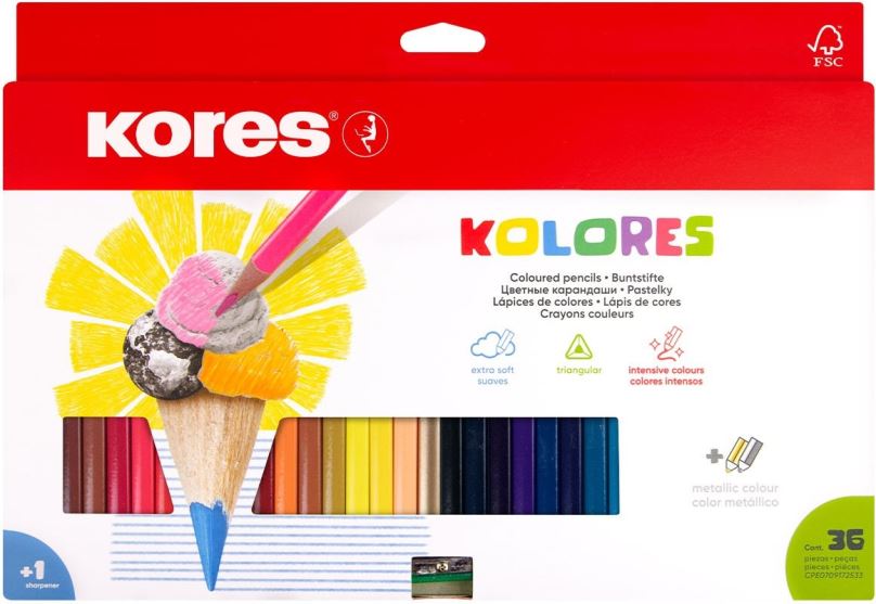 Pastelky KORES KOLORES 36 barev