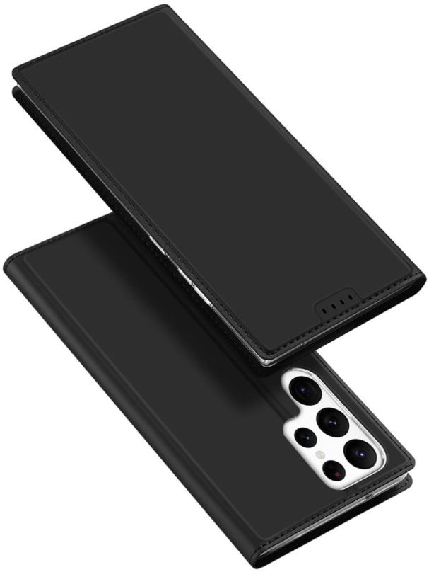 Pouzdro na mobil Skin Pro knížkové kožené pouzdro na Samsung Galaxy S23 Ultra, černé