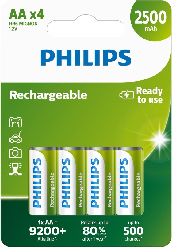 Nabíjecí baterie Philips R6B4RTU25 4 ks v balení