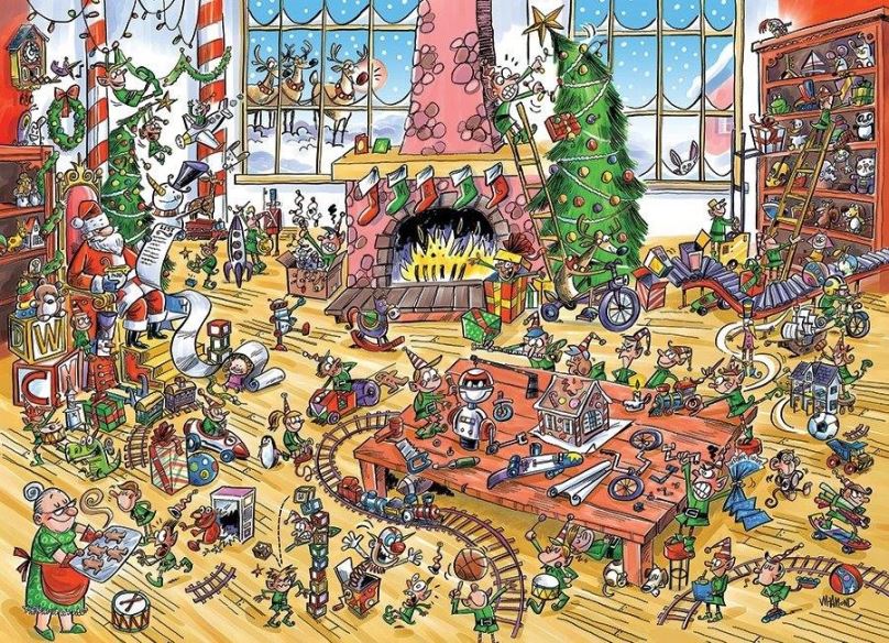 Puzzle Cobble Hill Puzzle Doodle Town: Pracující skřítkové 1000 dílků