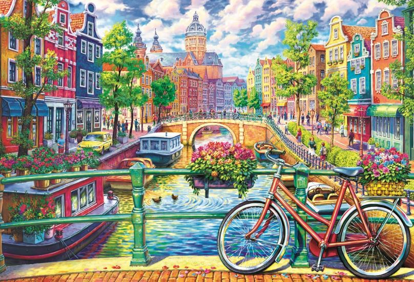 Puzzle Trefl Puzzle Amsterdamský kanál 1500 dílků