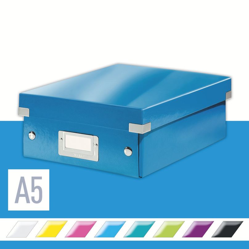 Archivační krabice LEITZ WOW Click & Store A5 22 x 10 x 28.2 cm, modrá
