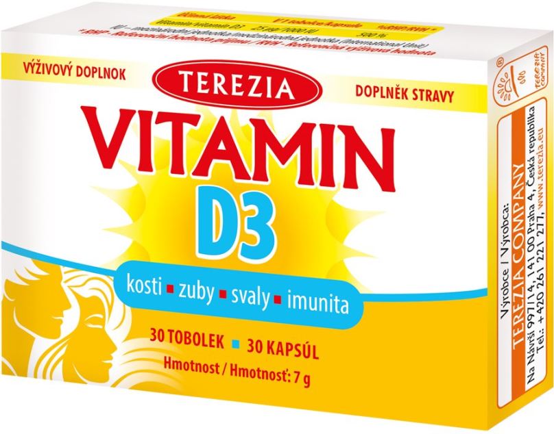 Vitamín D TEREZIA Vitamin D3 1000 IU 30 tobolek