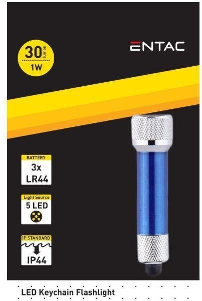 LED svítilna Entac LED svítilna na klíče 1W hliník modrá