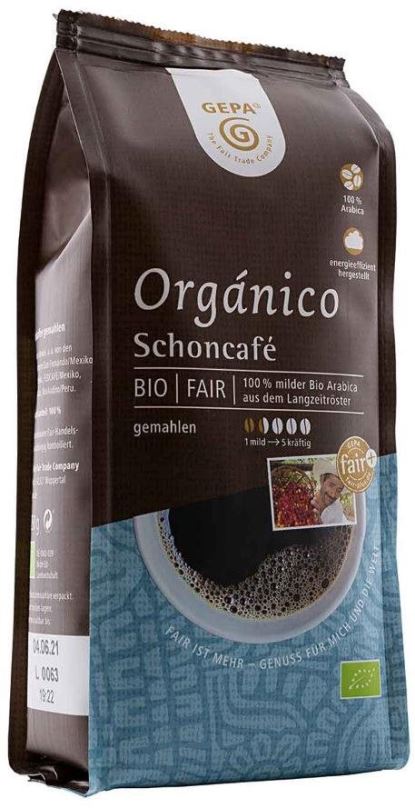 Káva Gepa Mletá káva Fairtrade - BIO Schonkaffee 250g 100% Arabica