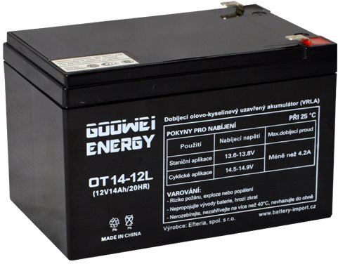 Trakční baterie GOOWEI ENERGY OTL14-12, baterie 12V, 14Ah, DEEP CYCLE