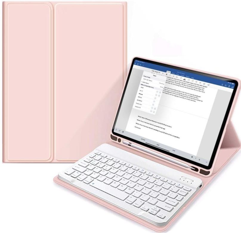 Pouzdro na tablet Tech-Protect SC Pen pouzdro s klávesnicí na iPad 10.2 2019 / 2020 / 2021, růžové