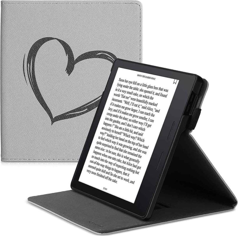Pouzdro na čtečku knih KW Mobile - Brushed Heart - KW4941806 - Pouzdro pro Amazon Kindle Oasis 2/3 - šedé