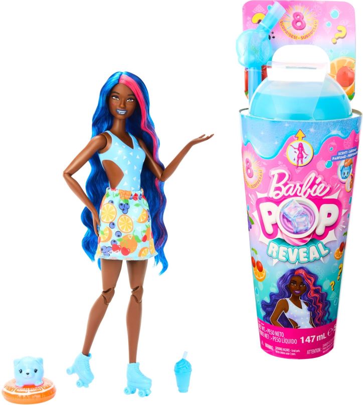 Panenka Barbie Pop Reveal Barbie šťavnaté ovoce - Ovocný punč