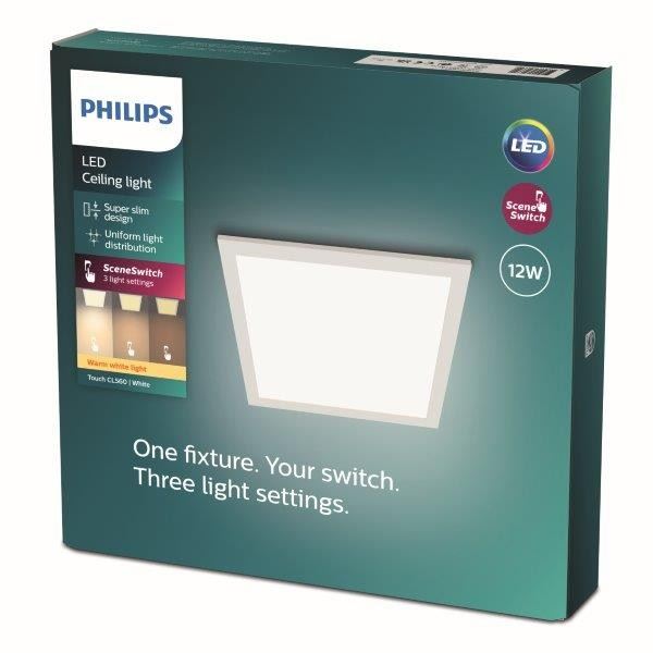Philips 8719514326620 LED stropní panelové svítidlo Super Slim 1x12W | 1050lm | 2700K - EyeComfort, bílá