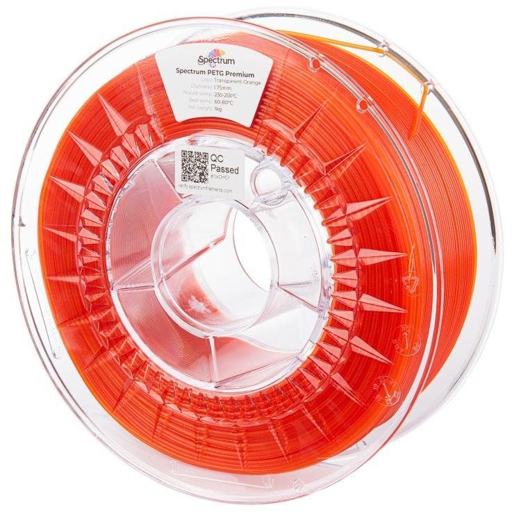 Filament Filament Spectrum Premium PET-G 1.75mm Transparent Orange 1kg